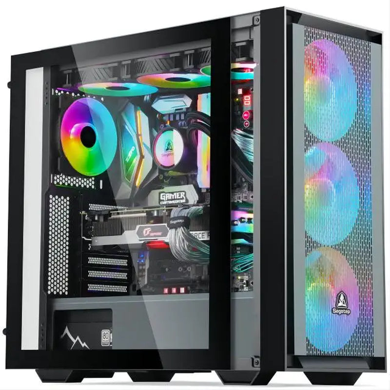 Gaming PC Core A8 7680 CPU with 16G RAM 500 G SSD ATX/ITX/M-ATX Full View Side Panel Temper Glass Front Gaming Pc Game