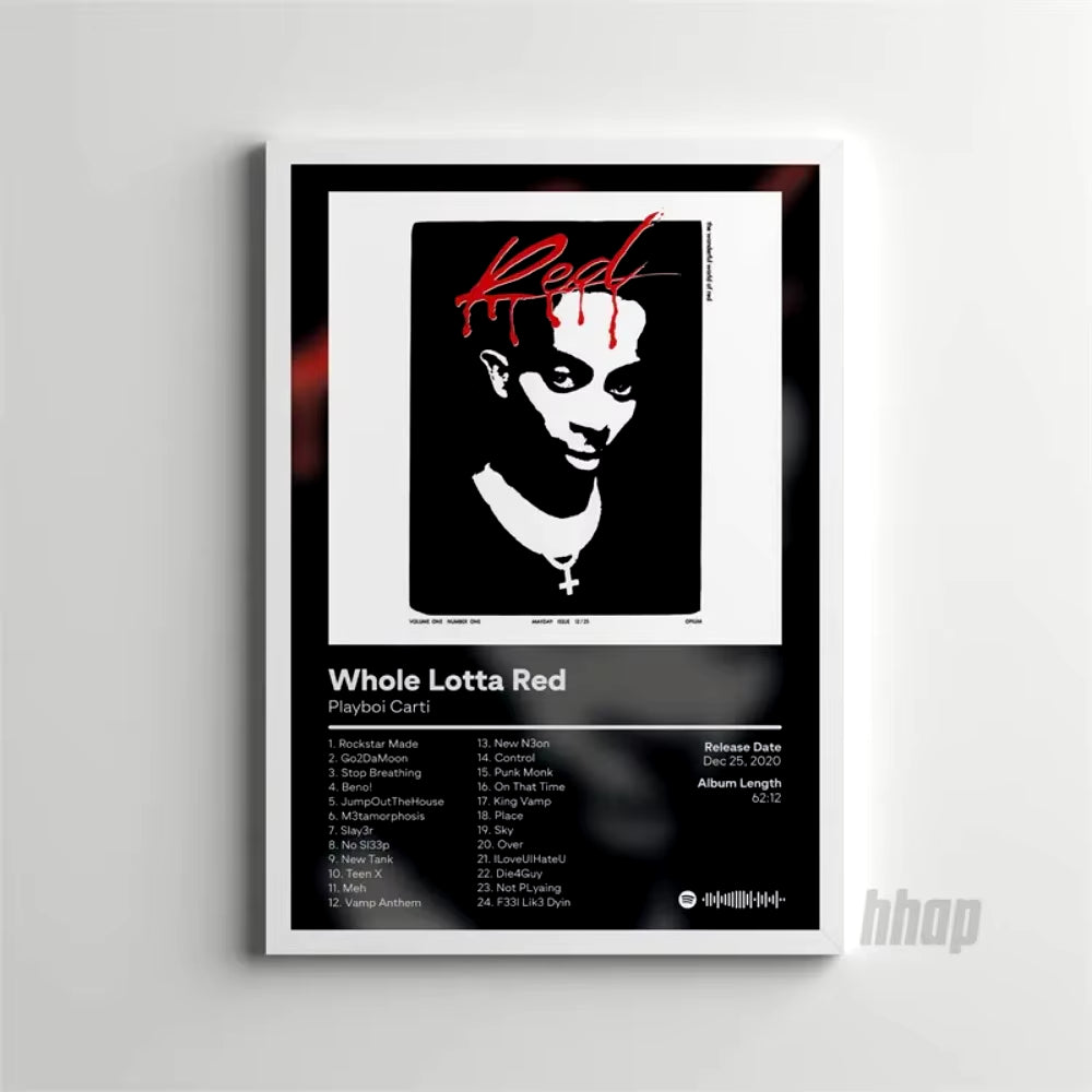 Pop Rap Music Album Cover Artist Playboi Carti Poster Aesthetic Rapper Hip Hop Rock Playboi Carti Canvas Wall Art Room Decor