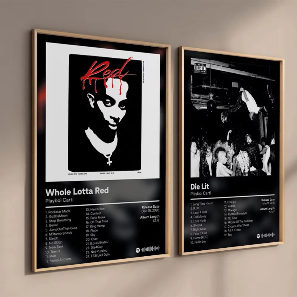 Pop Rap Music Album Cover Artist Playboi Carti Poster Aesthetic Rapper Hip Hop Rock Playboi Carti Canvas Wall Art Room Decor