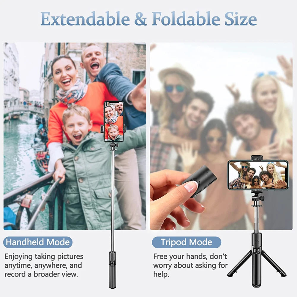 Selfie Stick Tripod Extendable Wireless Bluetooth Remote Portable Smartphone Tripod Stand Mount for IOS Android Phone