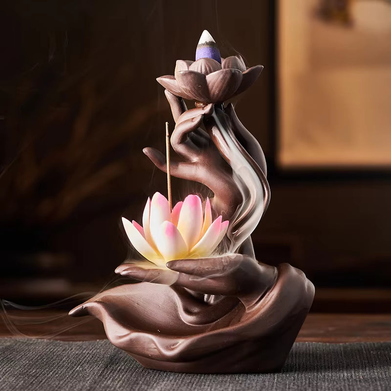 Lotus Reflux Incense Stove Base - Bergamot Incense Stove Decoration - Bedroom Accessories Room Decoration Home Accessories